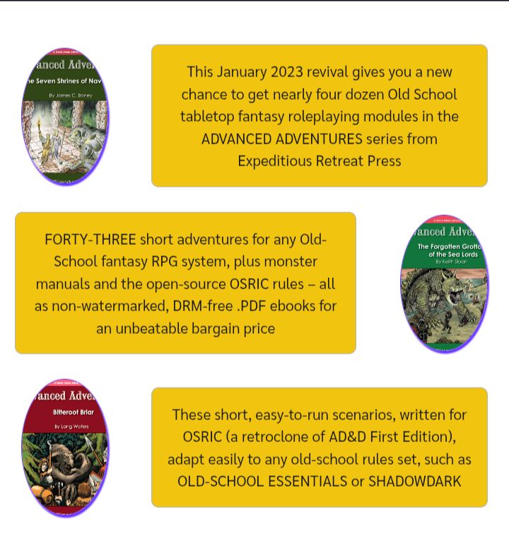 GaryD20Games's tweet image. Advanced Adventures Megabundle. Another great offer from Bundle of Holding. Where are my OSR fans? 👇👇👇
bundleofholding.com/presents/2025A…