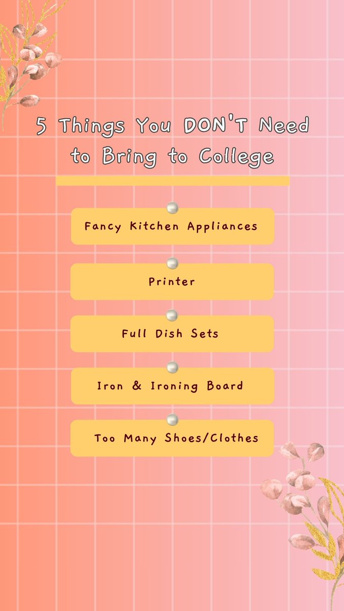 Stop overpacking! 🚫🚫Here are 5 things you think you need for college... but don't! 👇