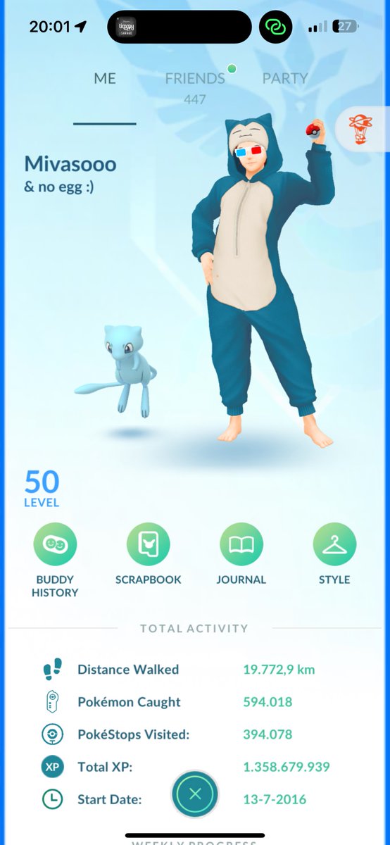Crazy grind 😂😂 had to work 5/6 days aswell 😝

Week 1
Catches: 14.281
Stardust: 9.138.003
EXP: 102.161.440

Week 2
Catches: 17.537
Stardust: 11.031.967
EXP: 130.957.707

Total
Catches: 31.818
Stardust: 20.169.970
EXP: 233.119.147

#PokemonGO