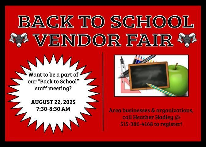 Looking for vendors for our "Back to School" event on August 22, 2025!