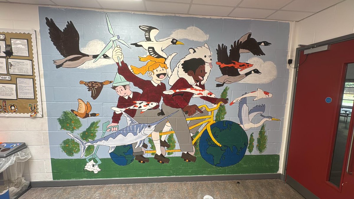 Thank you to artist and designer Lester Choy for giving up 4 days of your time to design and paint our #Sustainability mural outside our school hall instagram.com/oi_mrchoy?igsh… We ❤️ it and our children will love seeing it too, every day! Thanks Lester 🙏 👏lesterchoy.work