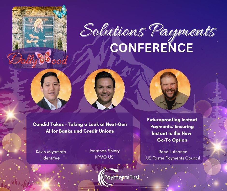 Meet some of the speakers for our 2025 Solutions Payments Conference in Pigeon Forge! Join top industry pros Aug 25–27 at Dollywood’s HeartSong Lodge &amp; Resort for sessions on next-gen AI, instant payments, and more! paymentsfirst.org/solutions-paym… #PaymentsConference #Solutions2025