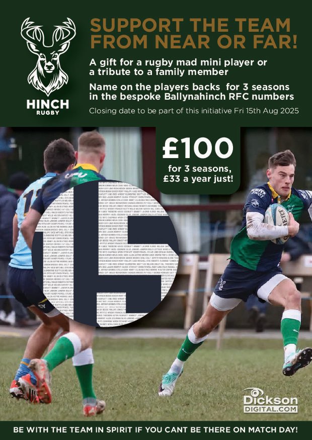Ballynahinch RFC (@hinchrfc) on Twitter photo Want to support our AIL squad but cant always be there? ๐คย
Now you can! ๐ช๐ปย
Click the link below to sign up, ยฃ100 for three seasons, thatโs only ยฃ33 per year! ๐ย
๐
ฒ๐
ป๐
พ๐๐
ธ๐
ฝ๐
ถ ๐
ณ๐
ฐ๐๐
ด ๐
ต๐๐
ธ 15๐๐
ท ๐
ฐ๐๐
ถ 2025
admin.sportsmanager.ie/sportlomo/regiโฆ Want to support our AIL squad but cant always be there? ๐คย
Now you can! ๐ช๐ปย
Click the link below to sign up, ยฃ100 for three seasons, thatโs only ยฃ33 per year! ๐ย
๐
ฒ๐
ป๐
พ๐๐
ธ๐
ฝ๐
ถ ๐
ณ๐
ฐ๐๐
ด ๐
ต๐๐
ธ 15๐๐
ท ๐
ฐ๐๐
ถ 2025
admin.sportsmanager.ie/sportlomo/regiโฆ