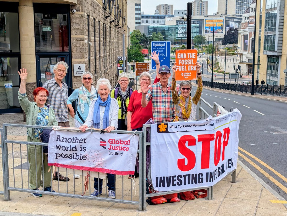 Fossil Free WYPF (@fossilfreewypf) on Twitter photo Vigil 191 (never missed a week!) on 25.7.25 outside <a href="/WYPF_LGPS/">West Yorkshire Pension Fund</a>. As <a href="/antonioguterres/">António Guterres</a> said: ' we’re at the dawn of a new era. The sun is rising on a clean energy age'. Let's seize it! Let's invest in what's good for us now and in the future eg social housing, not fossil fuels! Vigil 191 (never missed a week!) on 25.7.25 outside <a href="/WYPF_LGPS/">West Yorkshire Pension Fund</a>. As <a href="/antonioguterres/">António Guterres</a> said: ' we’re at the dawn of a new era. The sun is rising on a clean energy age'. Let's seize it! Let's invest in what's good for us now and in the future eg social housing, not fossil fuels!