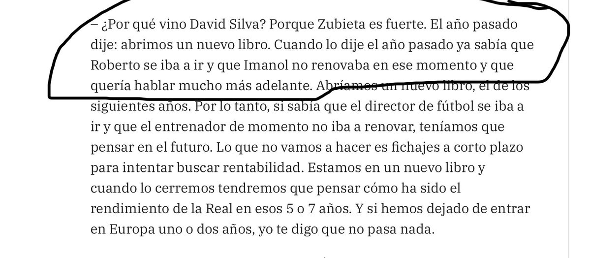 GMAristizabal's tweet image. Lo que interpretamos:
Lapsus de Aperribay: "cuando hablaba de abrir un nuevo libro sabía que Olabe no iba a seguir e Imanol no renovaba ¿??"Esto fue en Agosto e Imanol decidió en Abril
La realidad:
No es que sabía que no renovaba, es que no renovaba en Agosto y que lo postergaba