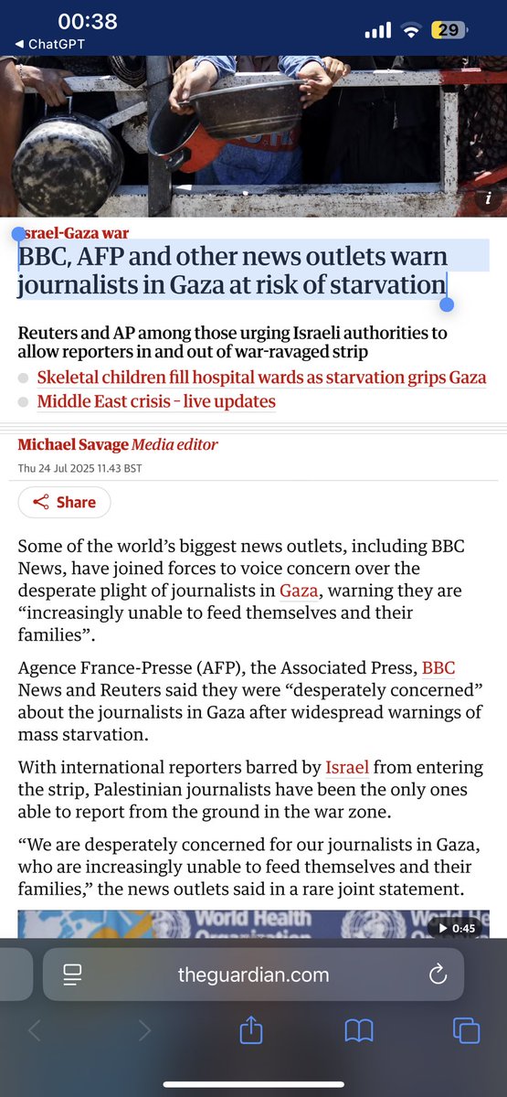 ForcaOreo's tweet photo. @hekicili @PeerIrfan168796 @ironwitch_ @GlobeEyeNews news media like bbc literally put out a joint statement that their journalists are risk of starvation and are suffering same fate as those who they report of

also isreali media interviewed idf and they admit they were told to fire at food aid altho there was no threat. https://t.co/UyUlZXlI5M