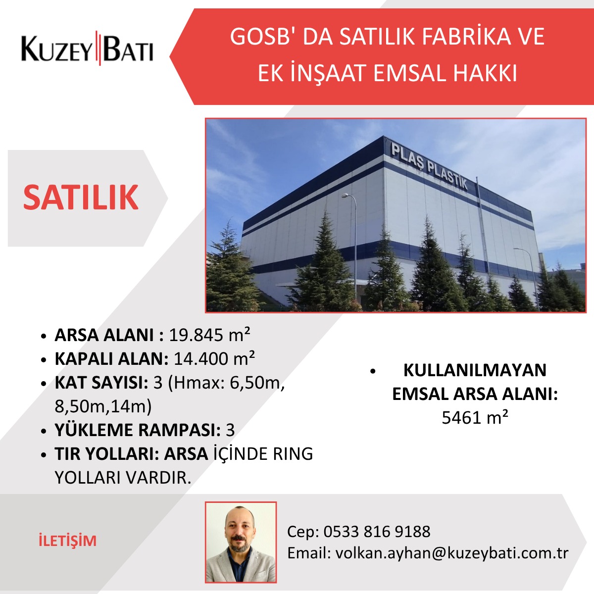 kuzeybati's tweet image. GOSB'DA SATILIK 14.400 m² FABRİKA VE EK İNŞAAT EMSAL HAKKI

✅ İlan detayları: sahibinden.com/ilan/emlak-is-…
✅ Sahibinden İlan No: 1245070871
☎ İletişim&amp;amp;Whatsapp: 05338169188

#Gosb #Satılık #Fabrika #Kuzeybatı #Gayrimenkul