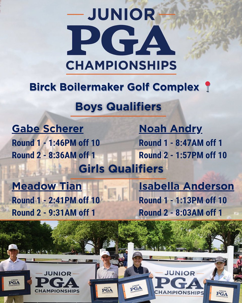 Everybody wish these 4 players good luck this week as they have earned their spot in the 2025 Junior PGA Championship!!