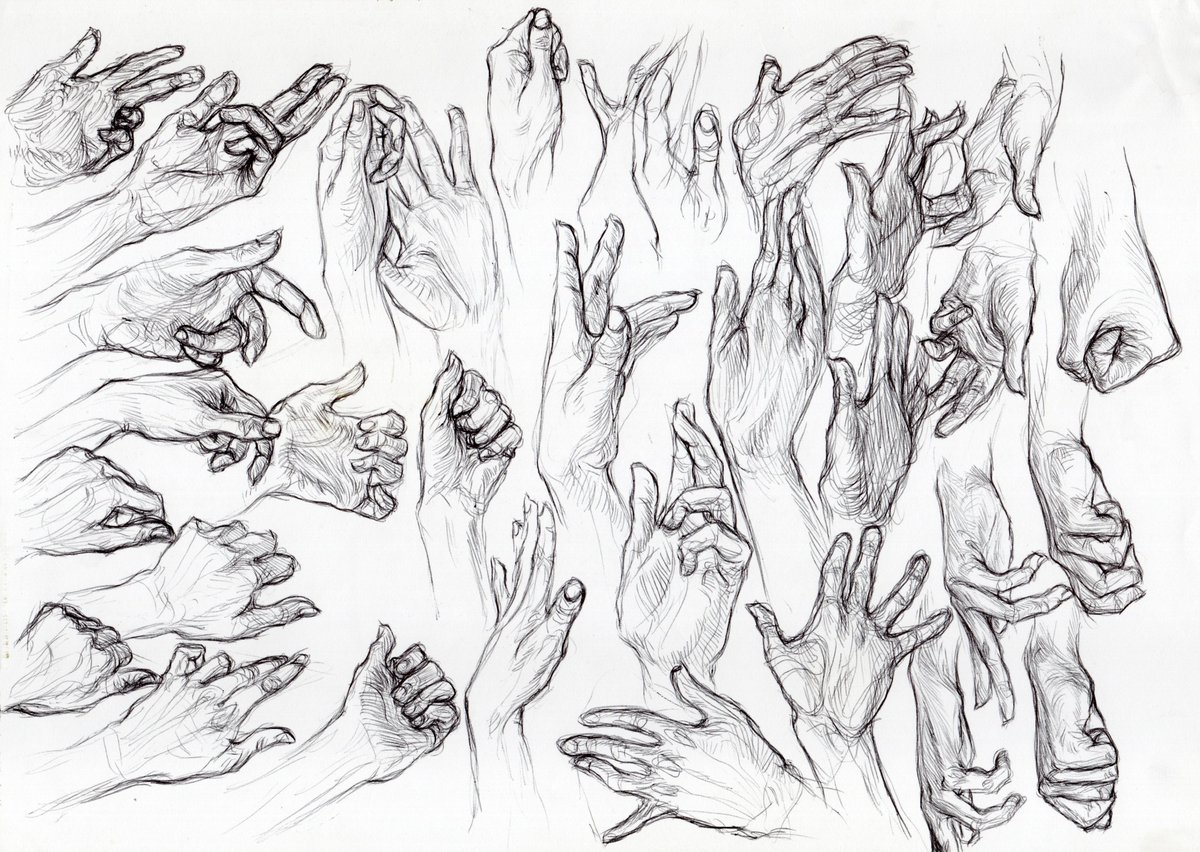 MatthewTheStoat's tweet image. Pages of hands I drew