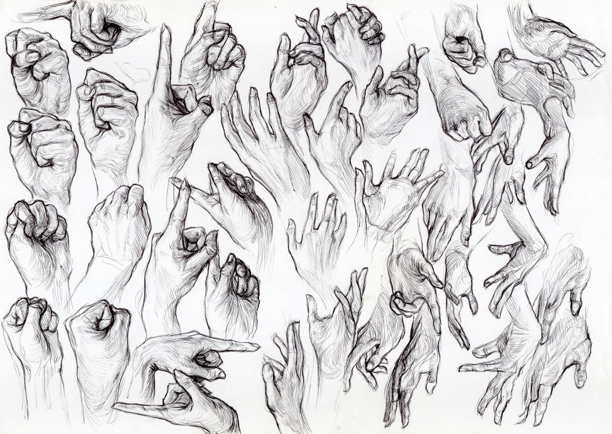 MatthewTheStoat's tweet image. Pages of hands I drew