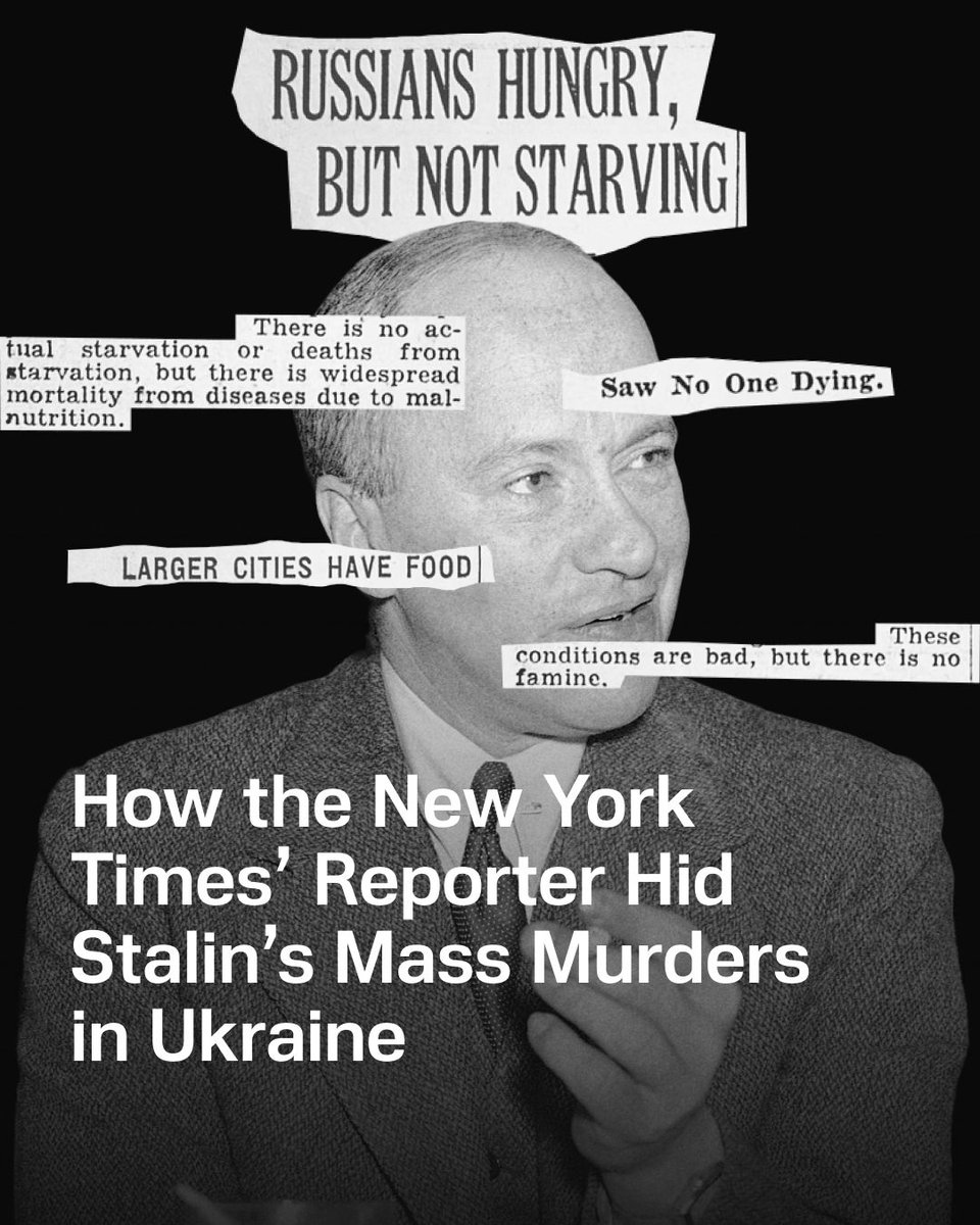 UNITED24 Media (@united24media) on Twitter photo In 1933, Pulitzer-winning <a href="/nytimes/">The New York Times</a> reporter Walter Duranty denied the famine in Ukraine that killed millions.
He didn’t get it wrong—he helped Stalin cover it up.
🧵 1/12 ⬇️ In 1933, Pulitzer-winning <a href="/nytimes/">The New York Times</a> reporter Walter Duranty denied the famine in Ukraine that killed millions.
He didn’t get it wrong—he helped Stalin cover it up.
🧵 1/12 ⬇️