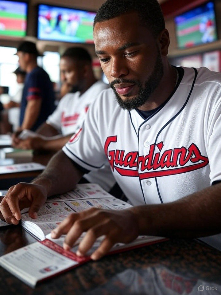 Clase and Ortiz in the Guardians clubhouse prior to games