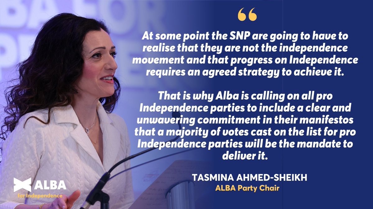 ‘Both Votes SNP’ will only let unionists in through the back door.

That’s why it has to be #ListVoteALBA - to shut out the unionists, guarantee a pro-independence majority in Holyrood, and deliver independence for Scotland.