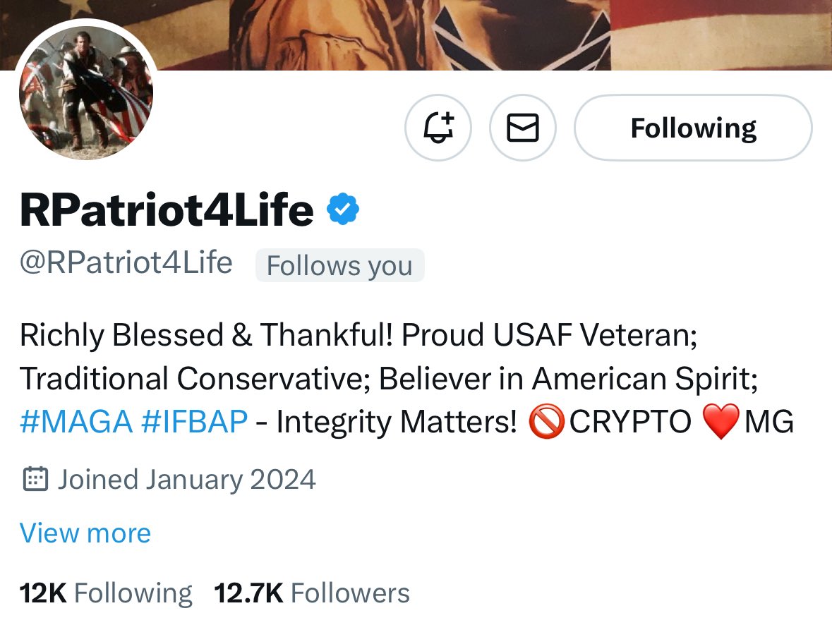 Steeler4ever (@steeler4ever79) on Twitter photo Letโs try and boost a great vet.
<a href="/RPatriot4Life/">RPatriot4Life</a> will connect back. Letโs get him to 13k
๐๐๐ Letโs try and boost a great vet.
<a href="/RPatriot4Life/">RPatriot4Life</a> will connect back. Letโs get him to 13k
๐๐๐
