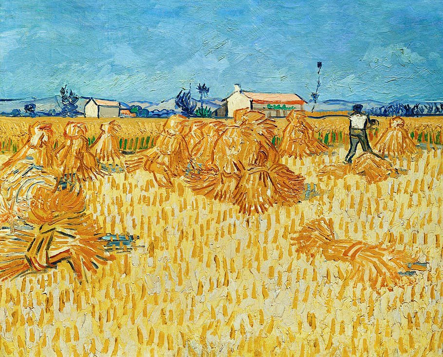 curious_ledger's tweet image. Golden bundles under a blazing sky—Van Gogh captures the intensity of summer harvest in every brushstroke. “The Harvest” (1888) celebrates the timeless rhythm of rural life, where toil meets beauty in fields of wheat and light.