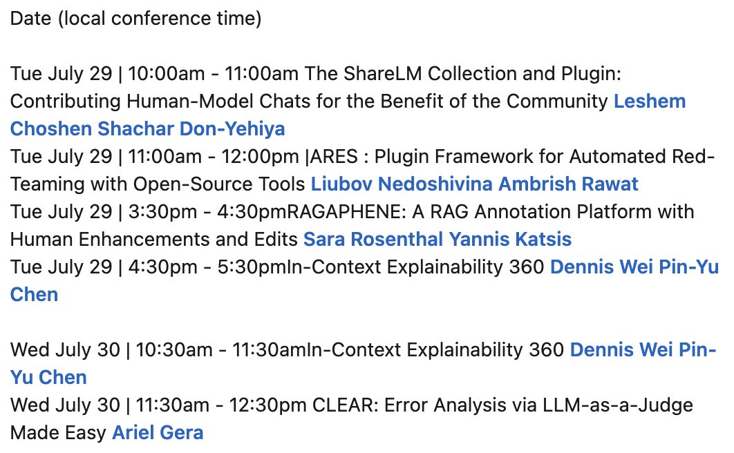 We have some great <a href="/IBMResearch/">IBM Research</a>  Demos at our <a href="/aclmeeting/">ACL 2025</a>  Booth, if you didn't stop by today, there is still time:
