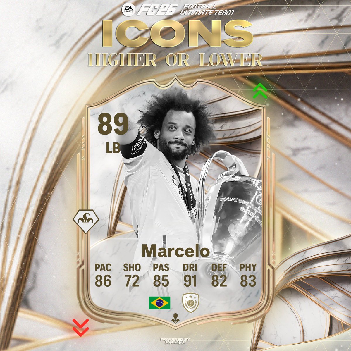 Higher or Lower FC26 Icon Edition ⭐️

Marcelo 🇧🇷 This Card is FIRE ✅
#FC26