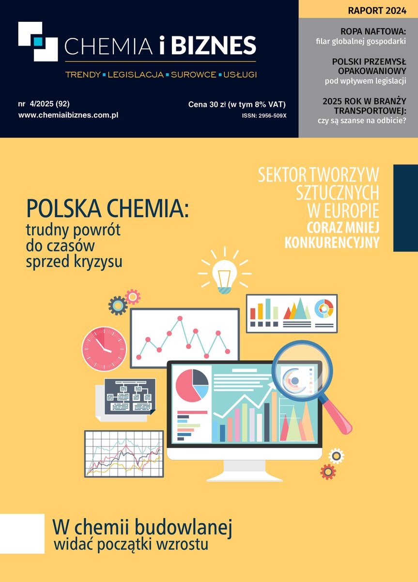4/2025 wydanie dwumiesięcznika "Chemia i Biznes" oddajemy w Państwa ręce życząc przyjemnej lektury.

A w wydaniu, m. in.:
🔸Globalna chemia: dlaczego Europa traci grunt?
🔸Przemysł chemiczny na rozdrożu
🔸Zrównoważony rozwój w przemyśle chemii budowlanej
chemiaibiznes.com.pl/sklep