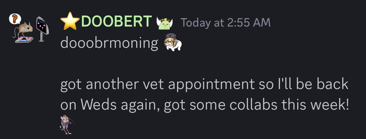 hawkTHEchungus's tweet image. [DOOBY DISCORD UPDATE || #doobylive] 
- Roger that, doobert~ Doobluck with the appointment, see ya in a couple of days, and we do be lookin&apos; forward to the collabs this week! 👀🙏🔥