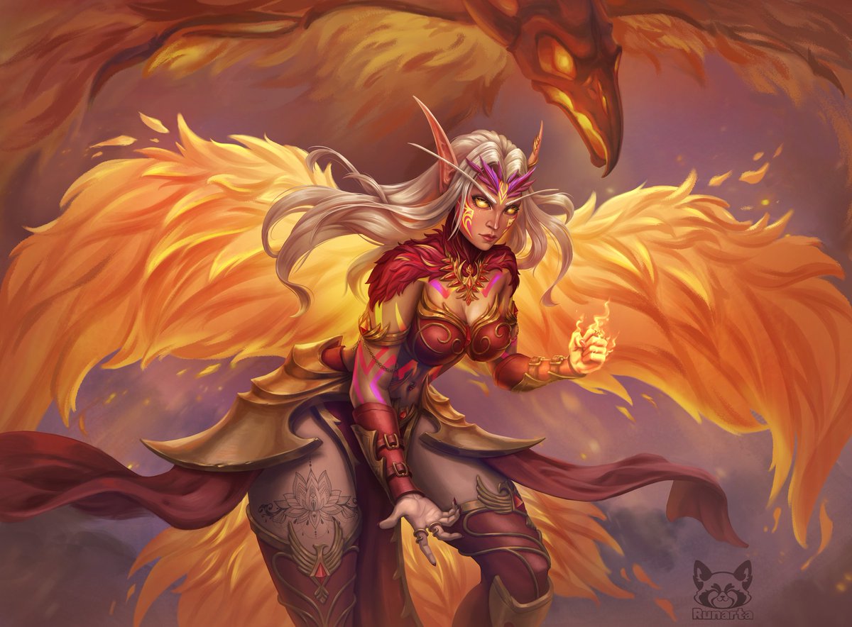 The fire elf transforms into a phoenix 🔥🔥🔥