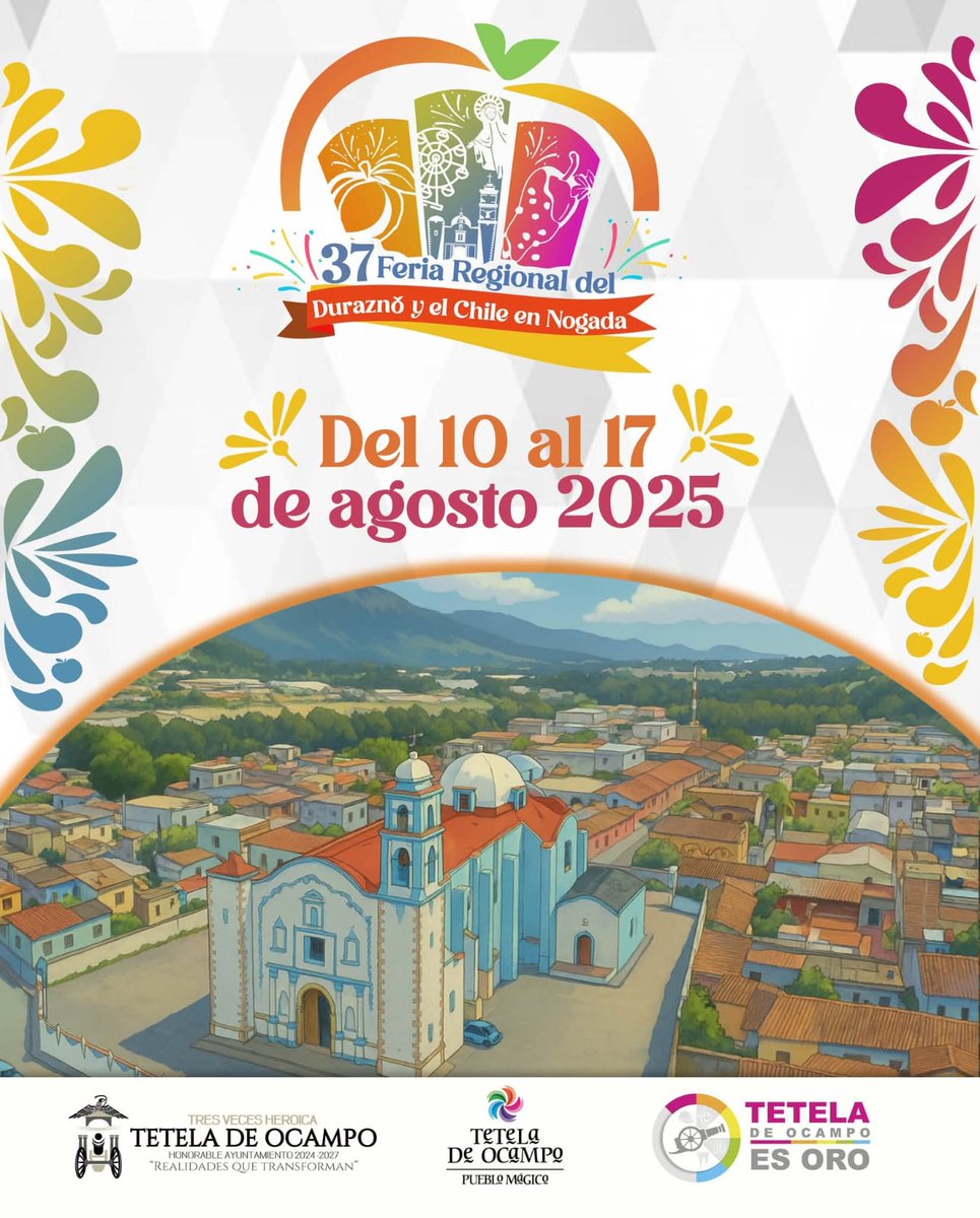 TuristicoGobPue's tweet image. Vive la Feria Regional del Durazno y el #ChileEnNogada en Tetela de Ocampo, una fiesta que honra nuestras raíces, en un ambiente cálido, gracias al trabajo coordinado del @Gob_Puebla.
Puebla es el #LatidoDeMéxico y en cada feria, su corazón late con más fuerza.
#PorAmorAPuebla