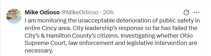 NKYNewsNetwork's tweet image. A State Representative in Hamilton County @MikeOdioso is suggesting maybe Ohio should take drastic action in Cincinnati / re: Cincinnati violence