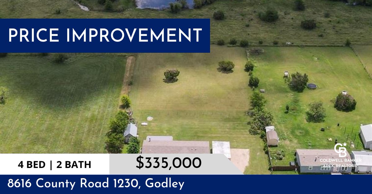 CaseyMadison6's tweet photo. 📍 Price Improvement 📍 This recently reduced home at 8616 County Road 1230 in Godley won't last long, so, don't wait to set up a showing! Reach out here or at (817) 800-9615 for more information!

Sincerely,
Casey Madison https://t.co/UayGIfbFv0 https://t.co/h9MbKN7gch