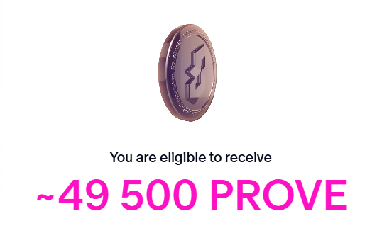 stepaks576's tweet image. I&apos;m eligible to receive ~49 500 PROVE from the @SuccinctLabs airdrop! 

we made it

all loyal contributors were generously rewarded