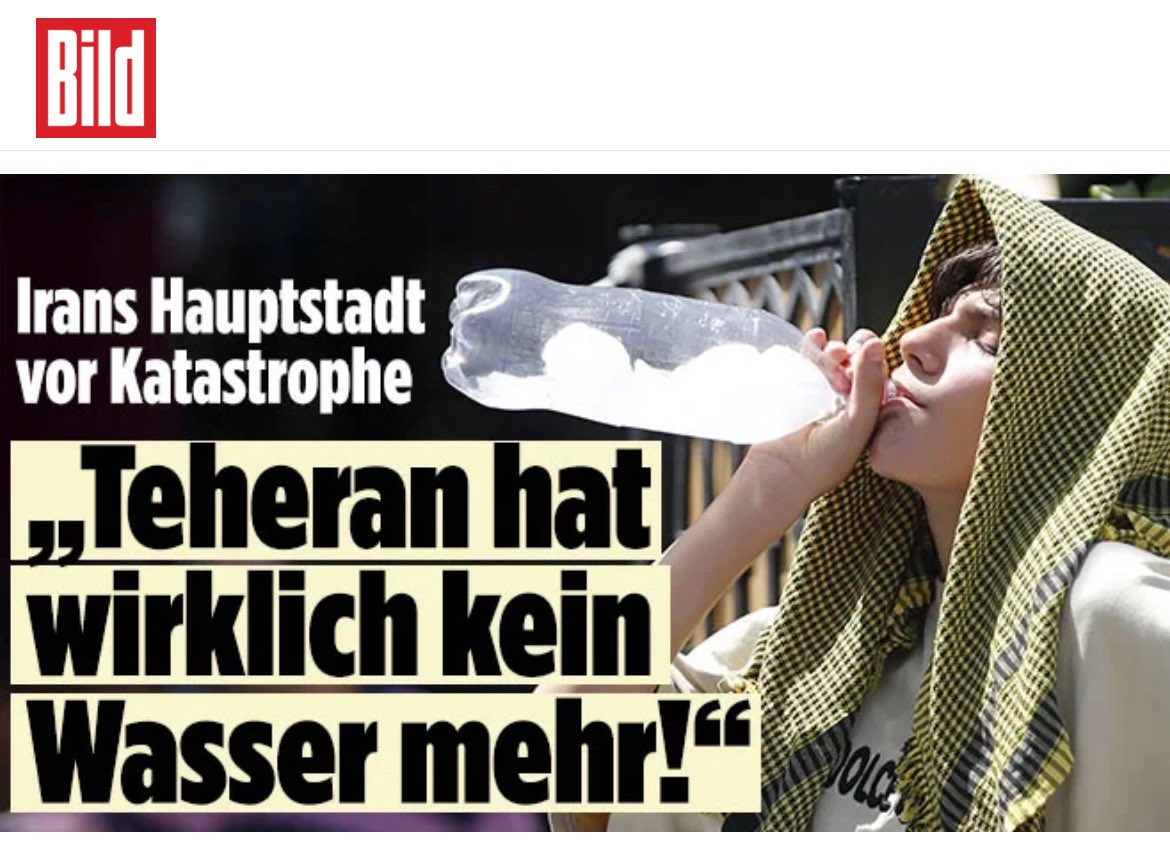 Atombombe aber kein Wasser... Waffen für die Russen um Ukrainer abzuschlachten. Aber kein Wasser...

Da sollten die Iraner mal mit den Mullahs drüber reden...!☝️