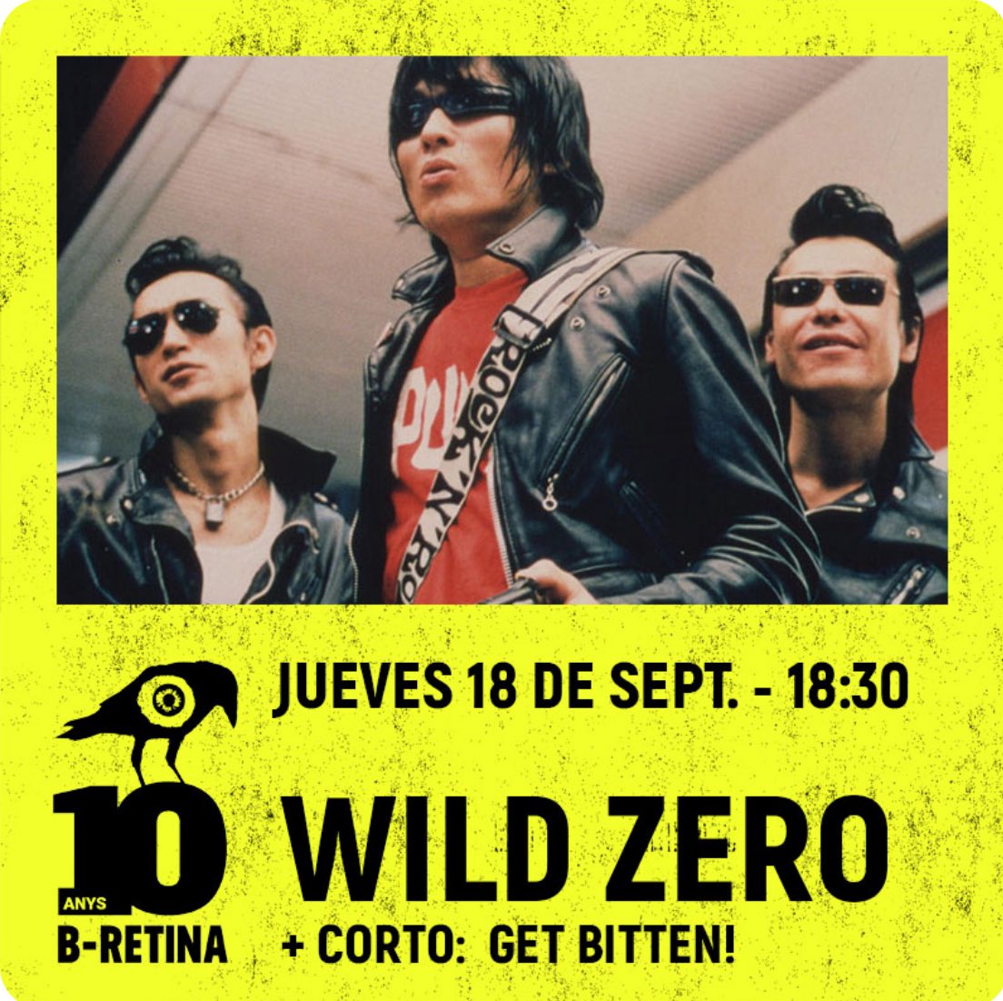 Wild Zero es una joyita japonesa con zombies, aliens y mucho rock and roll. Una de esas bizarradas que solo pueden salir de Asia. La historia sigue a un fan de Guitar Wolf, que salva al líder del grupo. A cambio: su amistad y un silbato para invocarlo si está en apuros #BRetina10