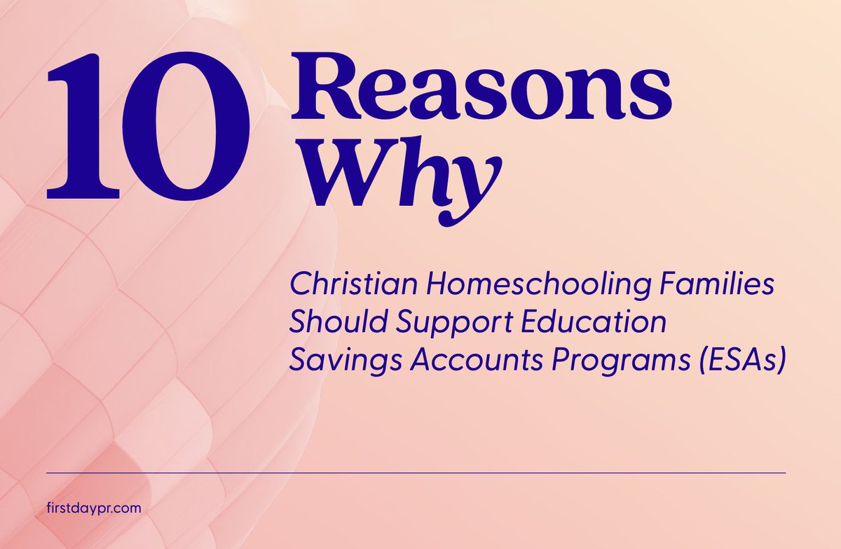 Jenny Clark (@clarkrimsza) on Twitter photo ✝️ Should Christian homeschooling families support policies like Education Savings Accounts (ESAs)? YES! 🧵
Read our latest article by Michael Clark, PhD <a href="/SBTS/">Southern Seminary</a> , J.D. <a href="/ASUCollegeOfLaw/">Sandra Day O’Connor College of Law at ASU</a> and father of five as he weighs in on this important issue! (1/10) <a href="/firstdaypr/">First Day</a> ✝️ Should Christian homeschooling families support policies like Education Savings Accounts (ESAs)? YES! 🧵
Read our latest article by Michael Clark, PhD <a href="/SBTS/">Southern Seminary</a> , J.D. <a href="/ASUCollegeOfLaw/">Sandra Day O’Connor College of Law at ASU</a> and father of five as he weighs in on this important issue! (1/10) <a href="/firstdaypr/">First Day</a>