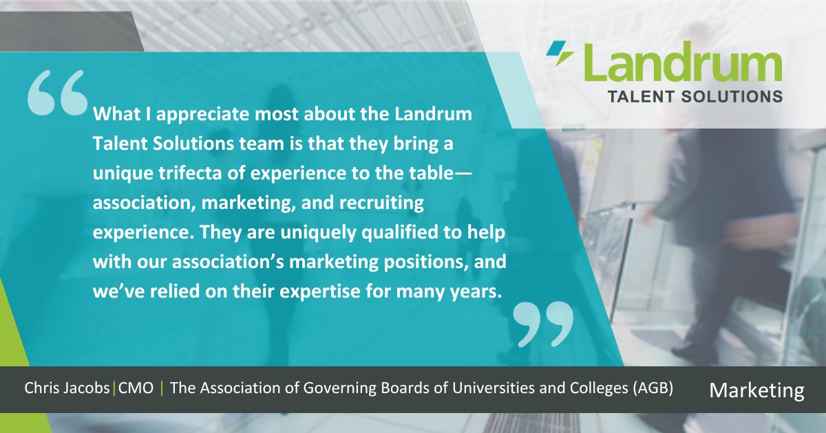 Our team brings a rare combination of association, marketing, and recruiting experience, making us uniquely equipped to fill specialized roles with confidence.

See how our tailored approach can support your next hire: landrumtalentsolutions.com/search-solutio…