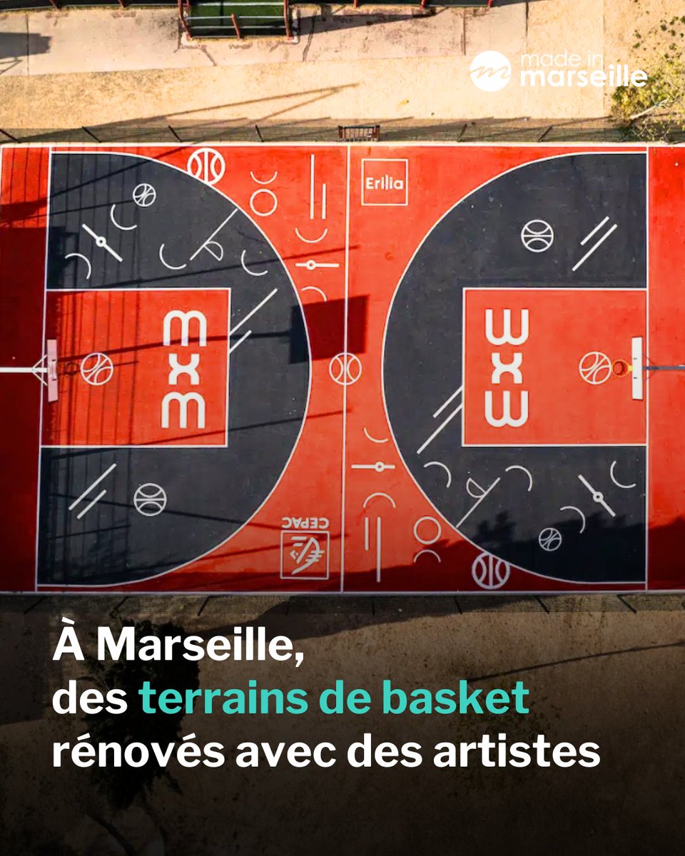 MadeMarseille's tweet image. 🏀 La Caisse d’Epargne CEPAC a initié un programme de rénovation de terrains de basket 3x3. À Marseille, 21 ont déjà retrouvé des couleurs.
➡️ tinyurl.com/5cmzctpr