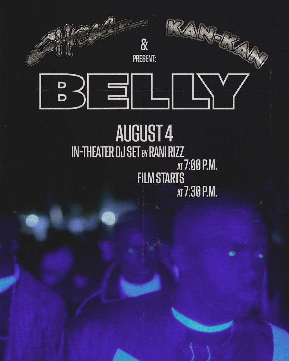 Starring DMX, Nas, Taral Hicks, T-Boz and Method Man, Hype Williams' BELLY is coming to the Kan-Kan with <a href="/chreeceaf/">Chreece</a> the Indianapolis independent hip-hop festival. DJ Set by Rani Rizz! at 7 p.m., with the movie following at 7:30p.m.

Ticket link in bio.