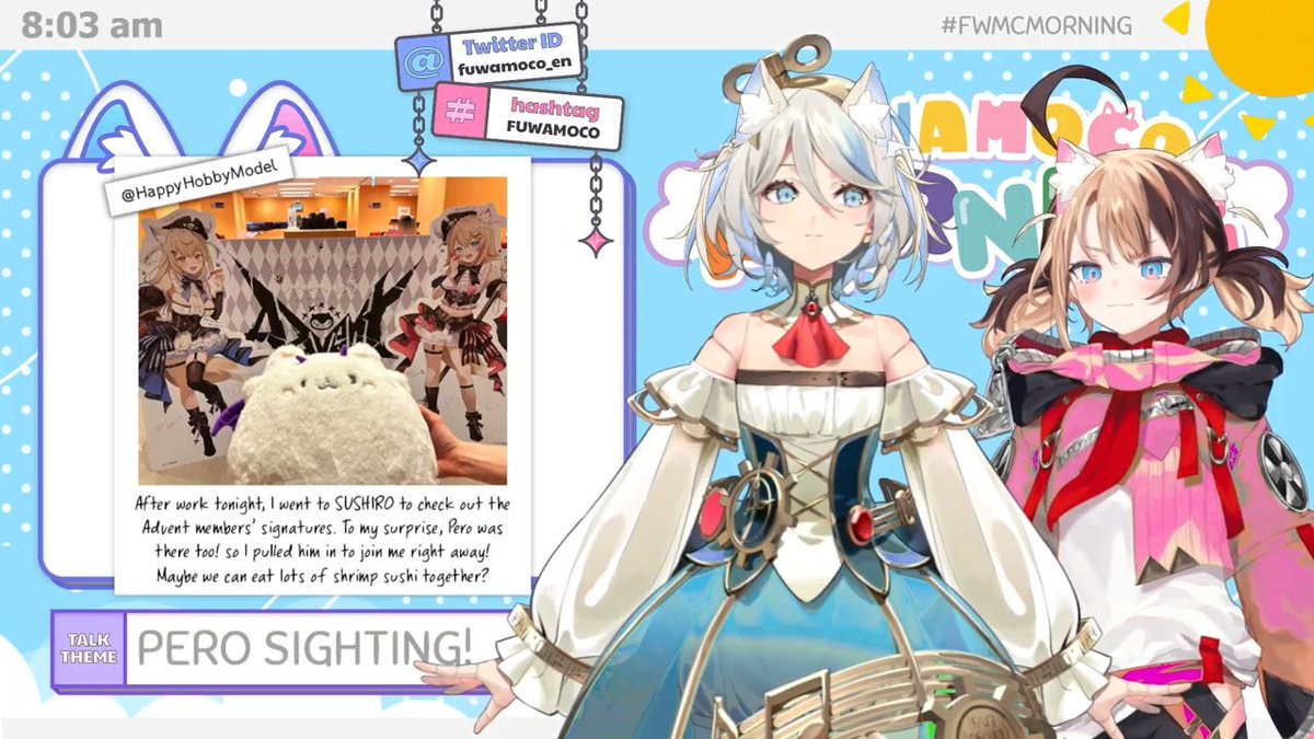 KuyaGray's tweet image. Fuwamoco look a bit different this morning ... 

#FWMCMORNING
