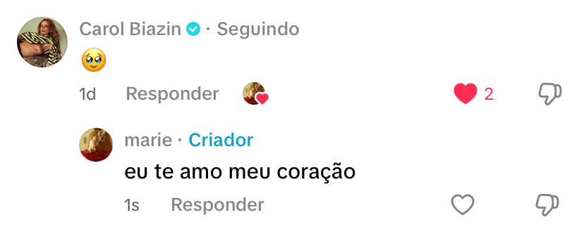 rectofani's tweet image. a carol comentando no meu tiktok de 1001 noites 😭