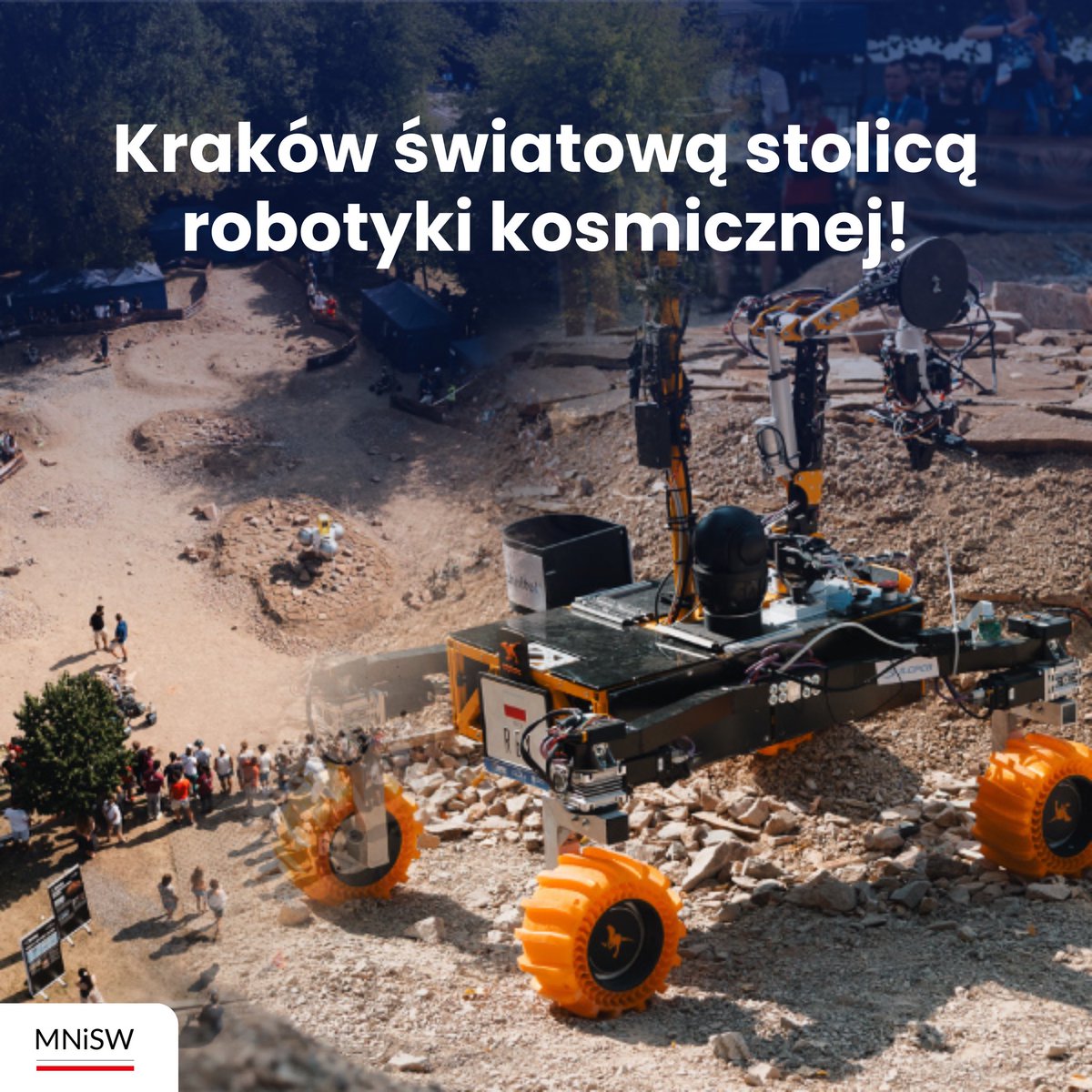 Ministerstwo Nauki i Szkolnictwa Wyższego (@mnisw_gov__pl) on Twitter photo W sierpniu na <a href="/AGH_Krakow/">AGH Kraków</a> odbędą się największe międzynarodowe zawody łazików marsjańskich!
Do rywalizacji staną młodzi inżynierowie i naukowcy z całego świata. Aż 5 drużyn będzie reprezentować polskie 🇵🇱 uczelnie techniczne, potwierdzając silną pozycję krajowej edukacji W sierpniu na <a href="/AGH_Krakow/">AGH Kraków</a> odbędą się największe międzynarodowe zawody łazików marsjańskich!
Do rywalizacji staną młodzi inżynierowie i naukowcy z całego świata. Aż 5 drużyn będzie reprezentować polskie 🇵🇱 uczelnie techniczne, potwierdzając silną pozycję krajowej edukacji