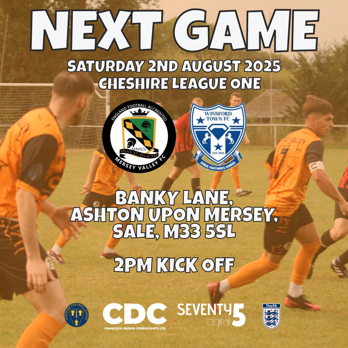 Mersey Valley FC 🟠⚫️⚽️ (@mvfc1stteam) on Twitter photo Our 2025/26 <a href="/CheshireFL/">Cheshire Football League ⚽️</a> season kicks off this weekend with a huge game against one of the pre-season favourites, <a href="/WinsfordTownFC/">Winsford Town Football Club</a>.
2pm kick off at Banky Lane on Saturday - the bar will be open, so please get down and support the lads!
#AmberArmy #MVFC Our 2025/26 <a href="/CheshireFL/">Cheshire Football League ⚽️</a> season kicks off this weekend with a huge game against one of the pre-season favourites, <a href="/WinsfordTownFC/">Winsford Town Football Club</a>.
2pm kick off at Banky Lane on Saturday - the bar will be open, so please get down and support the lads!
#AmberArmy #MVFC