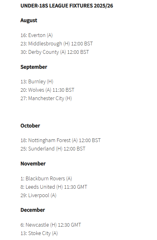 _MUFCJames's tweet image. u18s fixtures are out if anyone is interested in looking