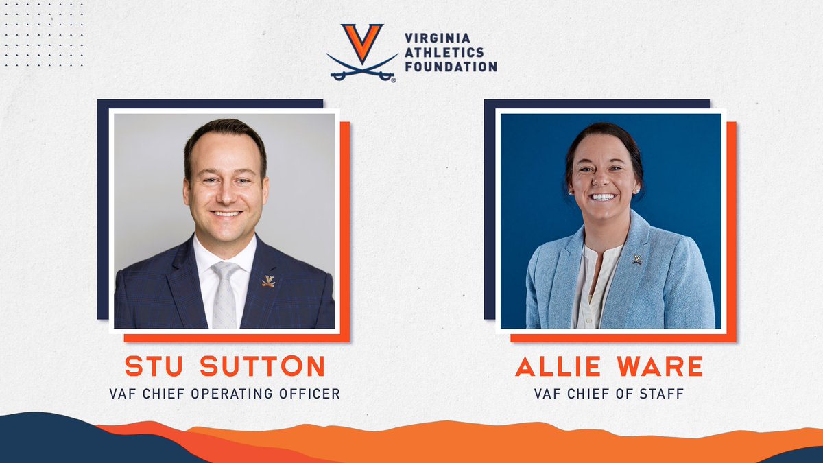 Virginia Athletics Foundation (@uva_vaf) on Twitter photo Welcome to the team, Stu and Allie!
To learn more about their backgrounds and new roles visit the link below.
bit.ly/3IPqDqu Welcome to the team, Stu and Allie!
To learn more about their backgrounds and new roles visit the link below.
bit.ly/3IPqDqu