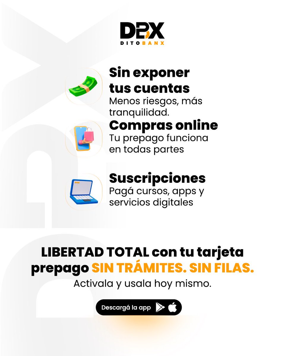 Ditobanx's tweet image. ¿No estás bancarizado? No importa.
DitoWallet te conecta al mundo con su tarjeta prepago. 🌍💳

Pagá, viajá y comprá sin límites.

#wallet #ditobanx #mastercard
