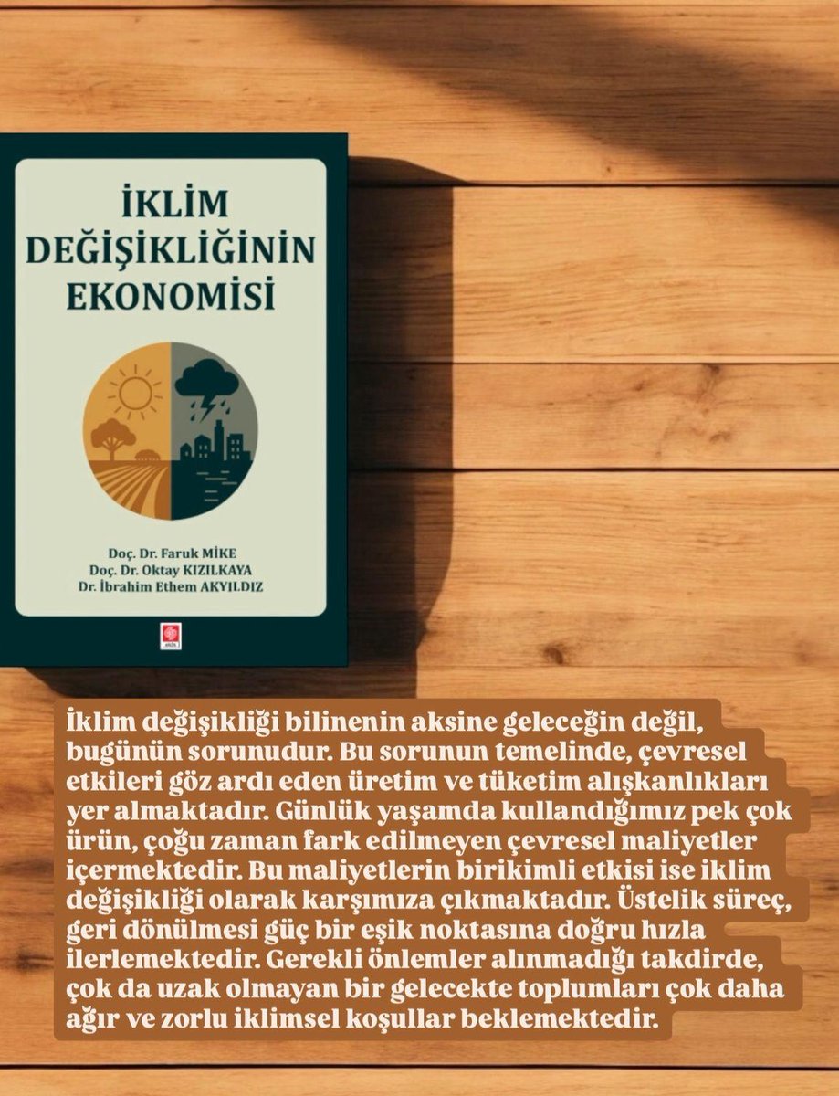 İklim krizinin ekonomik boyutlarını ele alan bu eser, araştırmacılara, öğrencilere ve politika yapıcılara katkı sunmayı amaçlamaktadır.