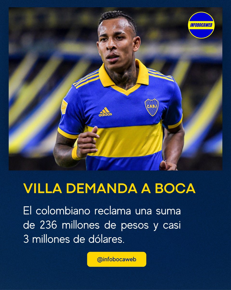 InfoBocaWeb's tweet image. Sebastián Villa demandó a Boca por 236 millones de pesos

En las últimas horas se conoció que Sebastián Villa denunció a Boca Juniors por considerar que fue despedido de manera incorrecta. Se trata de una presentación judicial ante el Juzgado Nacional del Trabajo N° 34. El…