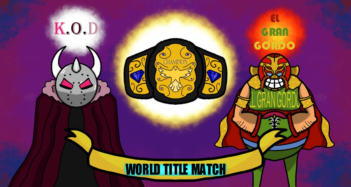 manu_burrito_'s tweet image. It&apos;s time for the MAIN EVENT!!! 
King of Devil takes on El Gran Gordo in a World Title Match! Who will come out on top?!
