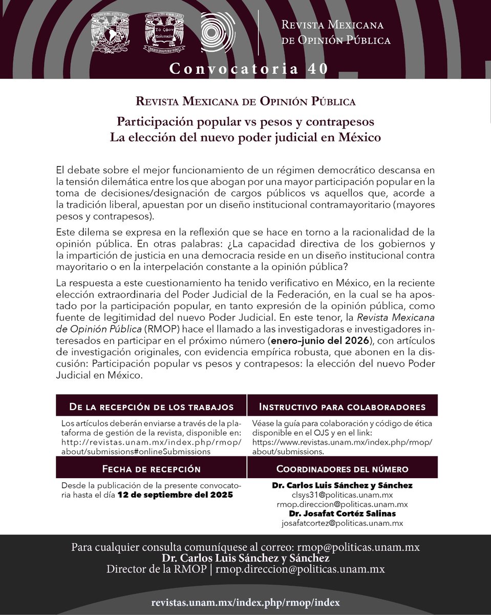 Revista Mexicana de Opinión Pública tweet media
