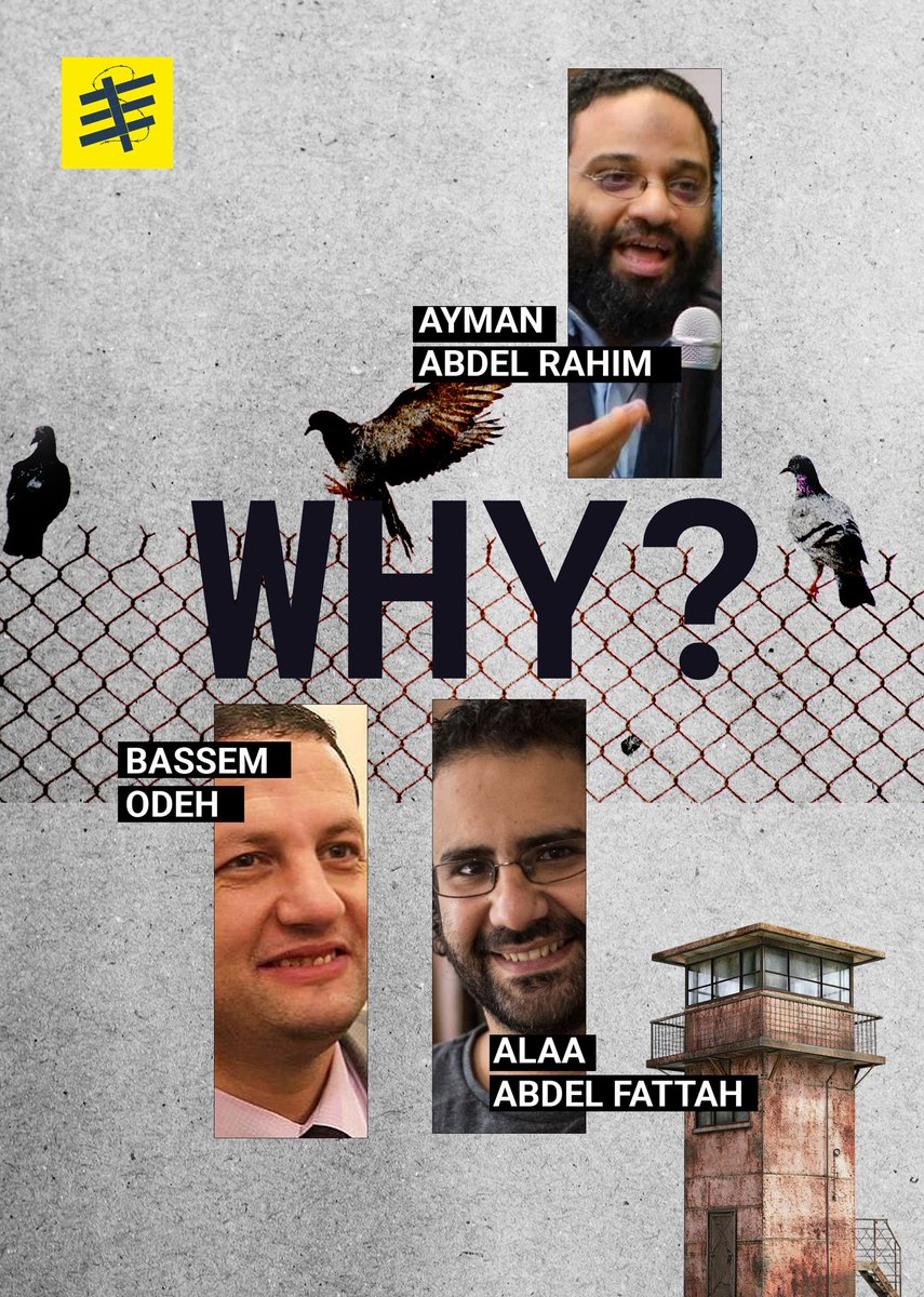 Why are these people, along with thousands of others, still languishing in the hell of Egyptian prisons?
Is there an answer?

#FreeThemAll 
#Egyptian_hell
<a href="/AatishTaseer/">Aatish Taseer</a> 
<a href="/leahmcelrath/">Leah McElrath</a> 
<a href="/puppyjohn1999/">John Cresswell-Plant</a>
