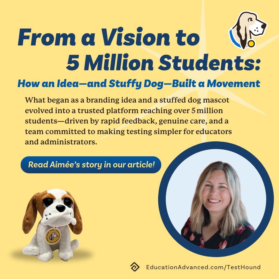 It started with a name, a need—and a stuffed dog. When you build something alongside educators, with heart and purpose, people remember it. Read the story behind the brand (and the dog that made it fun)! educationadvanced.com/blog/how-an-id…
