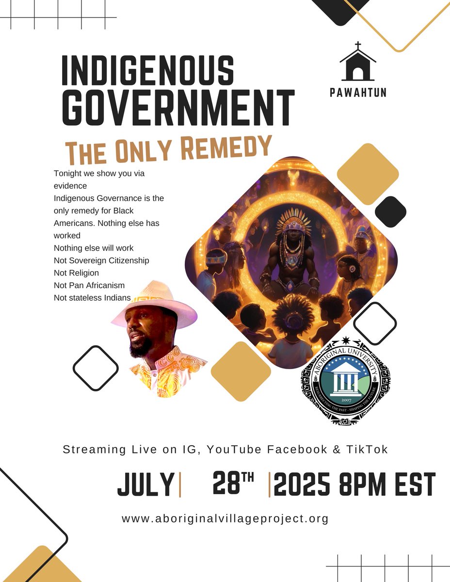 I don’t like to come out to speak unless I have something to say and this one is HUGE

Send your leaders 
We have works instititions receipts &amp; a working vision they could never &amp; will never produce 

Walk the Plank Session 
8pm EST

IG @ Godbody.OG
YT @ DaGhettoScholar 
FB Amaru
