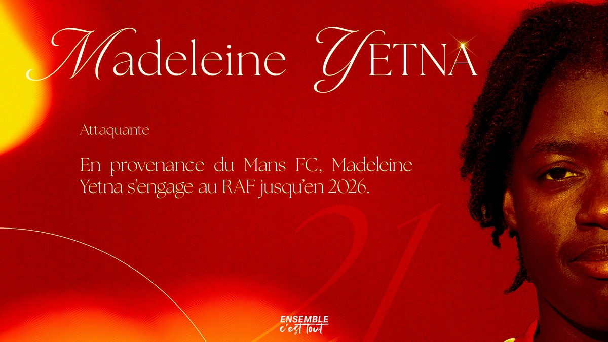 Rodez Aveyron Football (@officielraf) on Twitter photo ๐โโ๏ธ ๐๐๐ซ๐๐๐ญ๐จ : Bienvenue Madeleine Yetna โ๏ธ
Comptant ๐๐ ๐ฌ๐ฬ๐ฅ๐๐๐ญ๐ข๐จ๐ง๐ฌ en รquipe de France jeunes et arrivant du Mans FC, Madeleine s'engage au RAF jusqu'en 2026 ๐ shorturl.at/Ea57i
๐๐ง๐ฌ๐๐ฆ๐๐ฅ๐, ๐'๐๐ฌ๐ญ ๐ญ๐จ๐ฎ๐ญ โค๏ธ๐ ๐โโ๏ธ ๐๐๐ซ๐๐๐ญ๐จ : Bienvenue Madeleine Yetna โ๏ธ
Comptant ๐๐ ๐ฌ๐ฬ๐ฅ๐๐๐ญ๐ข๐จ๐ง๐ฌ en รquipe de France jeunes et arrivant du Mans FC, Madeleine s'engage au RAF jusqu'en 2026 ๐ shorturl.at/Ea57i
๐๐ง๐ฌ๐๐ฆ๐๐ฅ๐, ๐'๐๐ฌ๐ญ ๐ญ๐จ๐ฎ๐ญ โค๏ธ๐