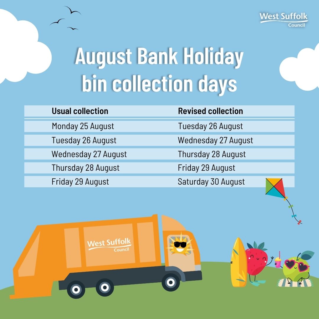 August bank holiday bin collection days 🚮